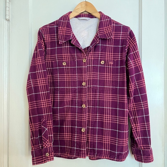 🧥 Stio Women’s Hutkeeper Shaket Flannel Violet Twilight Plaid size M - Picture 1 of 5